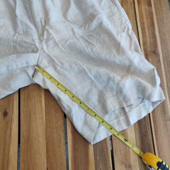 Lands' End Men's Linen Shorts Size 35 Regular Tan Pleated Front. - Picture 3 of 7